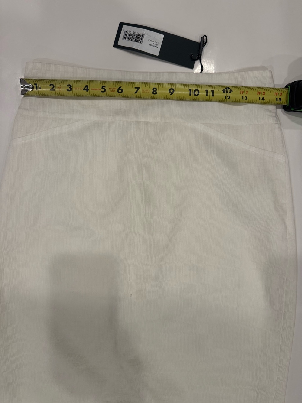 Halston Heritage White Midi Pencil Skirt Crinkle Crepe 8 - Picture 4 of 6